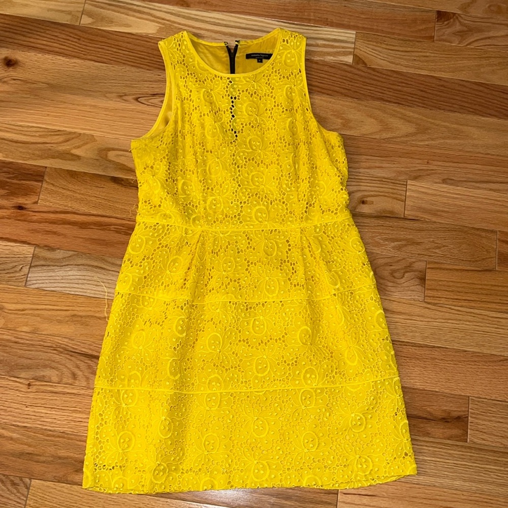Nanette Lepore yellow sleeveless dress with lining size 12